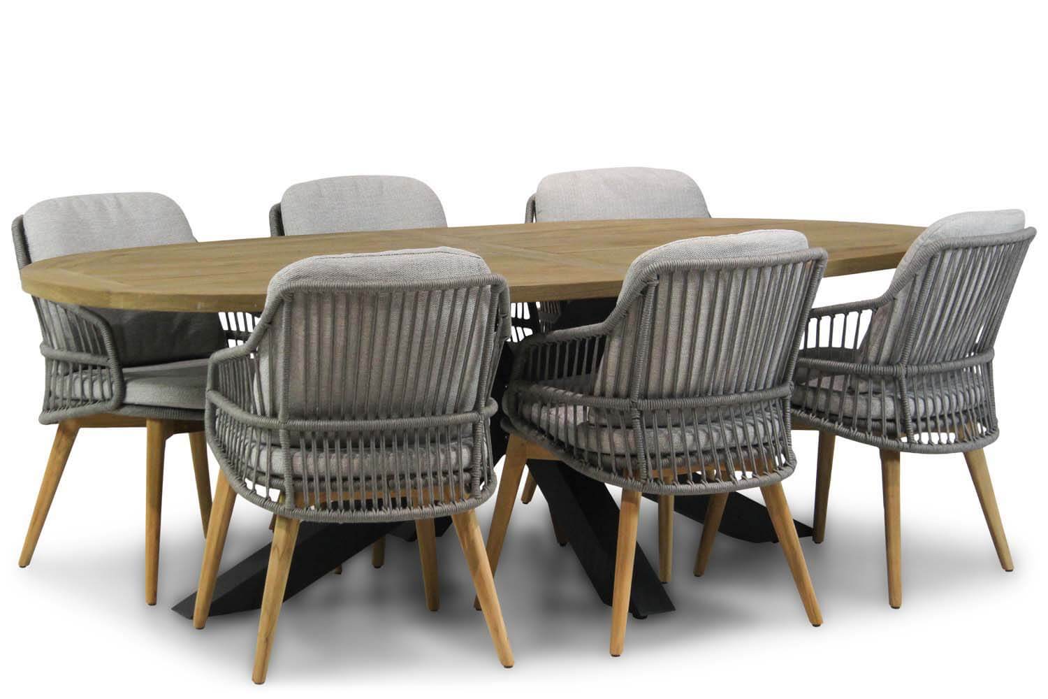 4 Seasons Outdoor Sempre/Brookline 240 cm dining tuinset 7-delig
