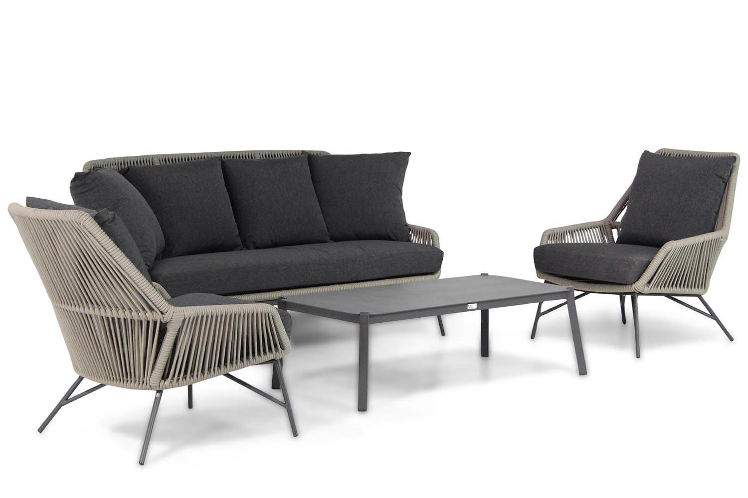 4 Seasons Outdoor Ramblas/Rimini 120 cm stoel-bank loungeset 4-delig