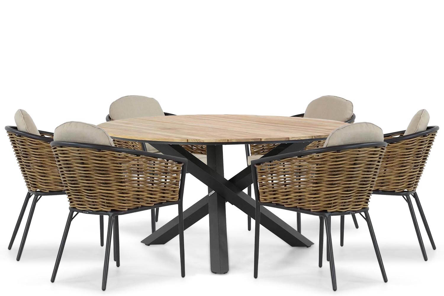 Lifestyle Nice/Fabriano 150 cm dining tuinset 7-delig