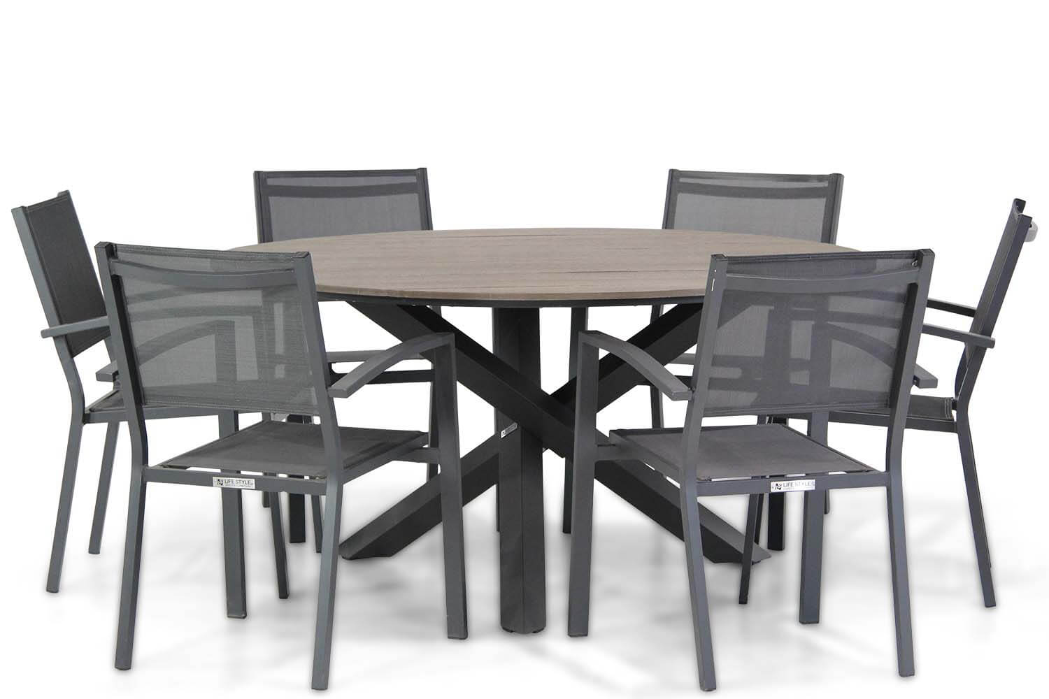 Lifestyle Amarilla/Ancona 150 cm dining tuinset 7-delig
