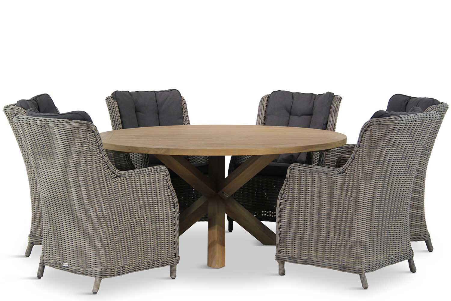 Garden Collections Buckingham-Sand City rond 160 cm dining tuinset 7-delig