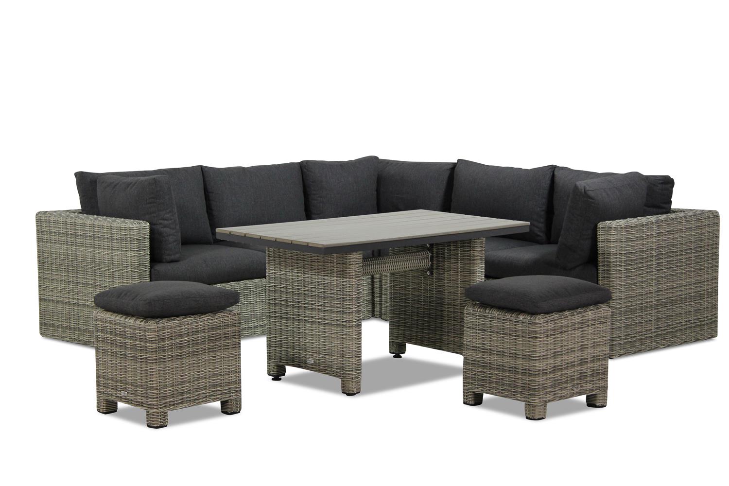 Garden Collections Comodo/Lusso 130 cm dining loungeset 8-delig
