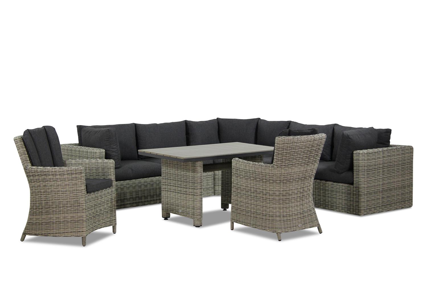 Garden Collections Comodo/Lusso 130 cm dining loungeset 8-delig