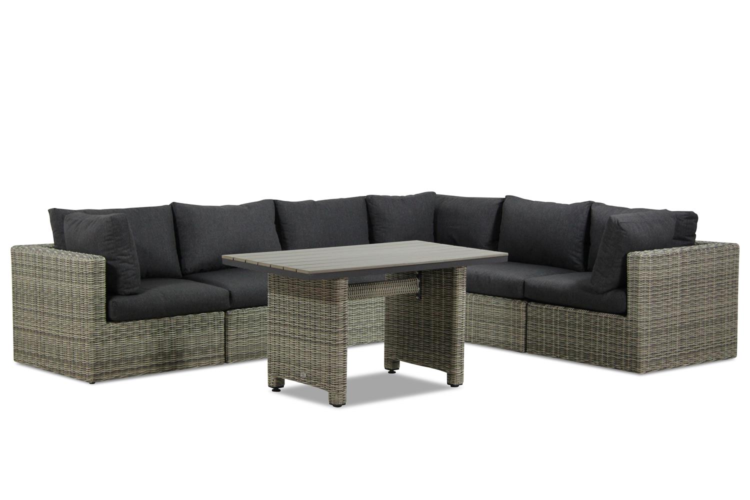 Garden Collections Comodo/Lusso 130 cm dining loungeset 7-delig