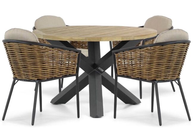 Lifestyle Nice/Rockville 120 cm dining tuinset 5-delig