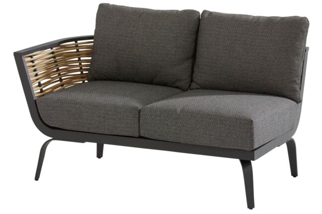4 Seasons Outdoor Antibes 2 seater bench right arm with cushion and 3 pillows