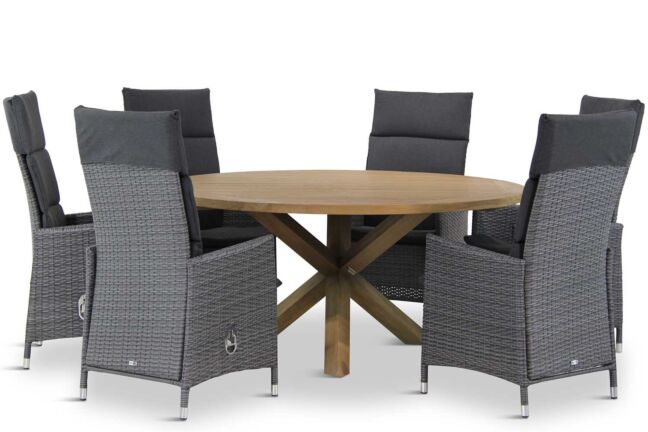 Garden Collections Denver/Sand City rond 160 cm dining tuinset 7-delig