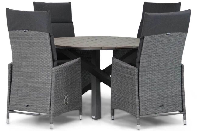 Garden Collections Denver/Ancona 125 cm rond dining tuinset 5-delig