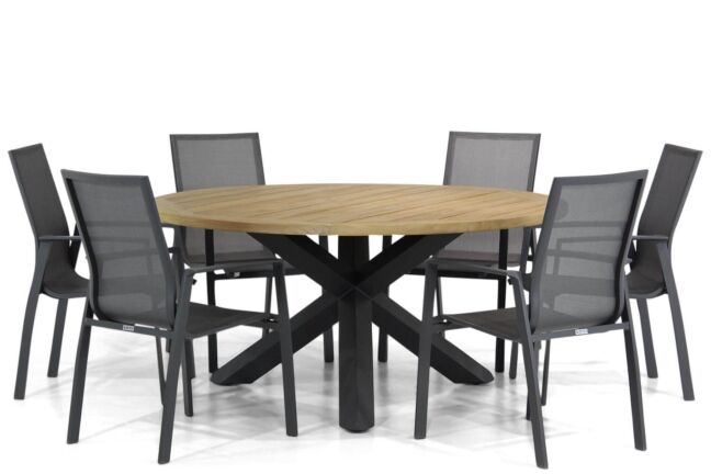 Lifestyle Ultimate/Rockville 160 cm rond dining tuinset 7-delig