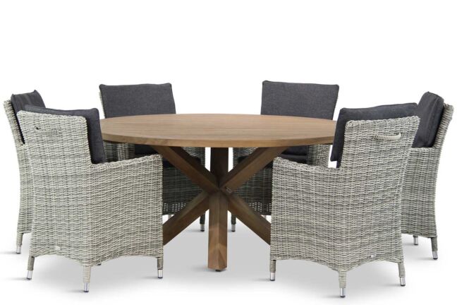 Garden Collections Springfield/Sand City rond 160 cm dining tuinset 7-delig