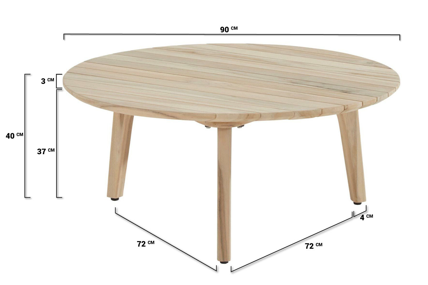 4 Seasons Outdoor Gabor coffee table teak 90 cm (H40)