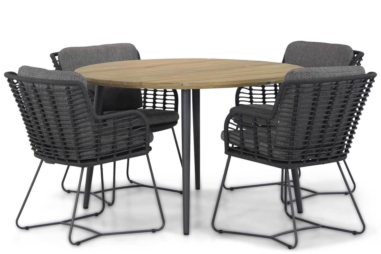 4 Seasons Outdoor Fabrice/Montana 130 cm rond dining tuinset 5-delig