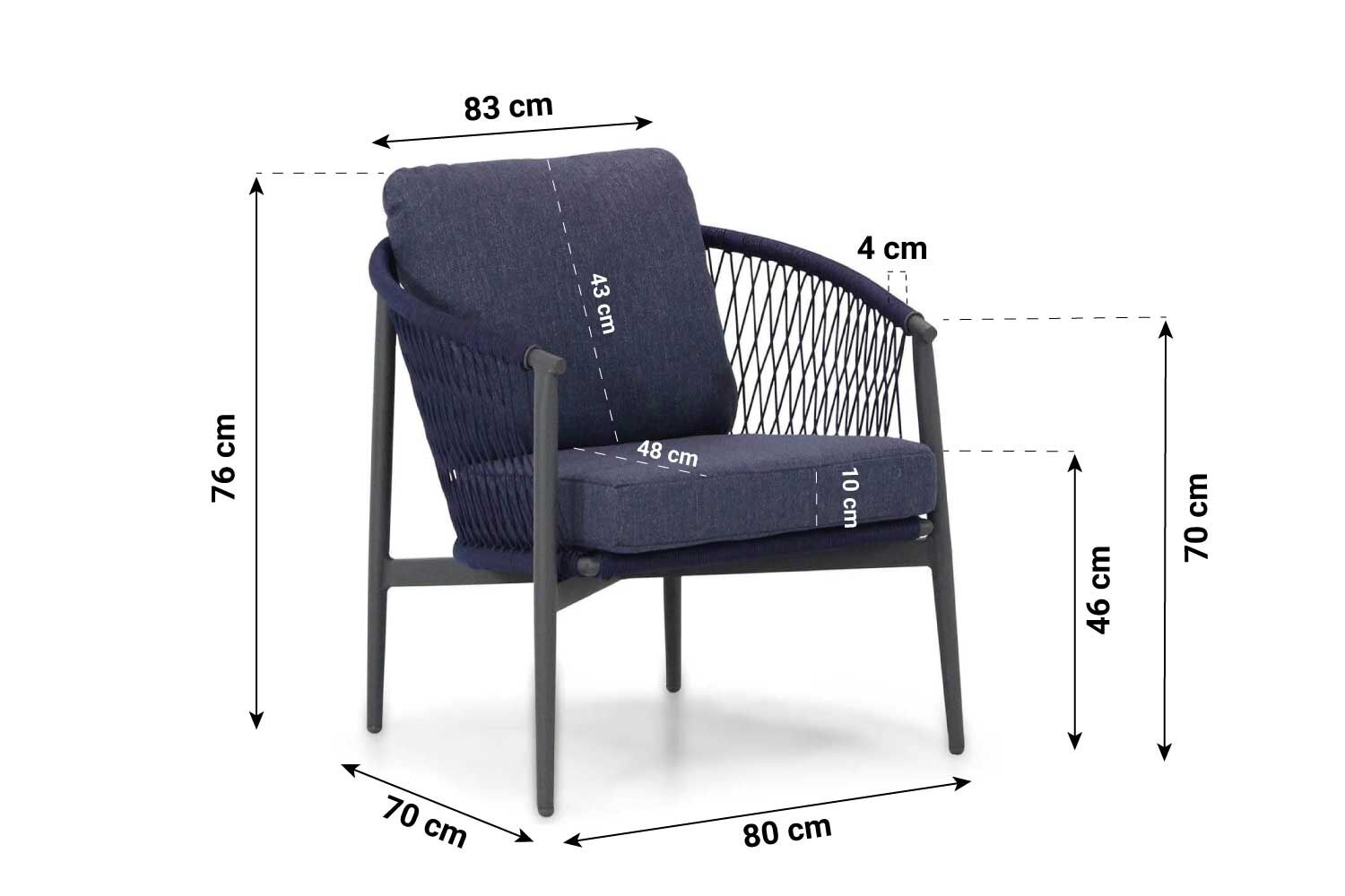 Lifestyle Antaly stoel-bank loungeset 4-delig