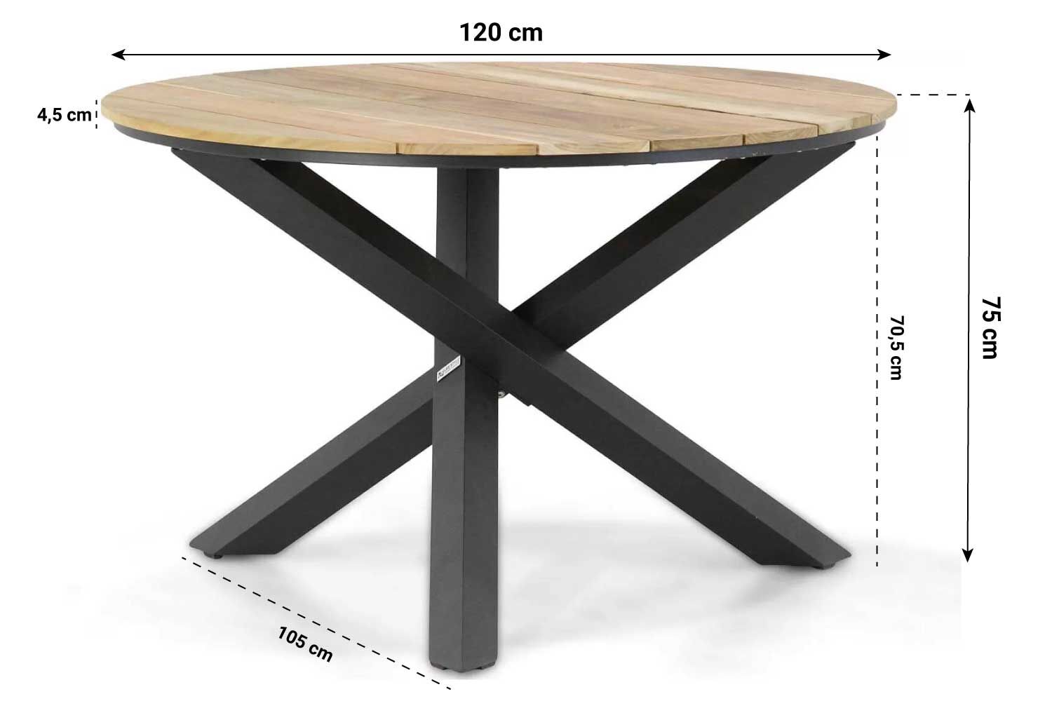 Lifestyle Fabriano dining tuintafel rond 120 cm