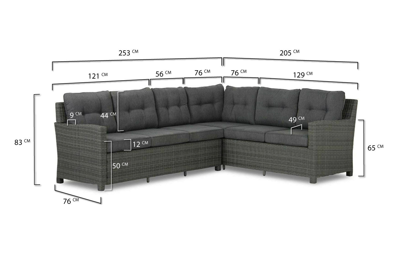 Domani Fjone hoek loungeset 4-delig