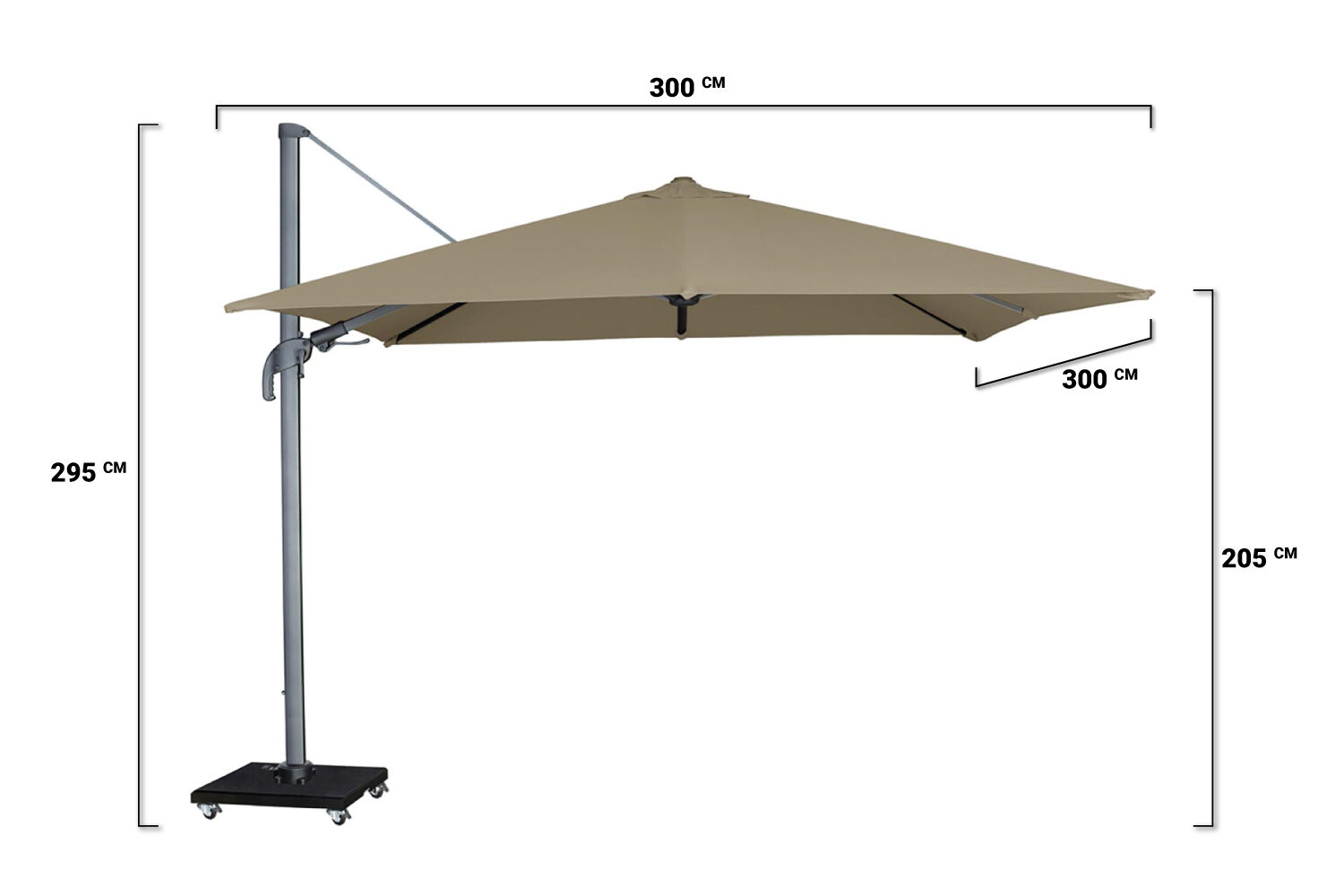 Onbepaald Geef energie ding Garden Collections Alegria zweefparasol 300 x 300 taupe - Tuinmeubelshop.nl