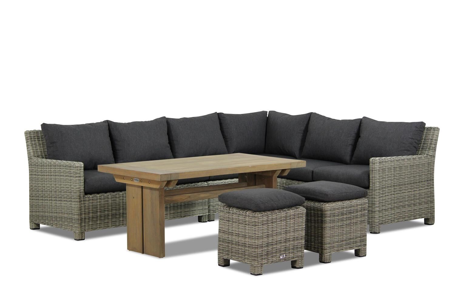 Garden Collections Lusso/Brighton 140 cm dining loungeset 7-delig