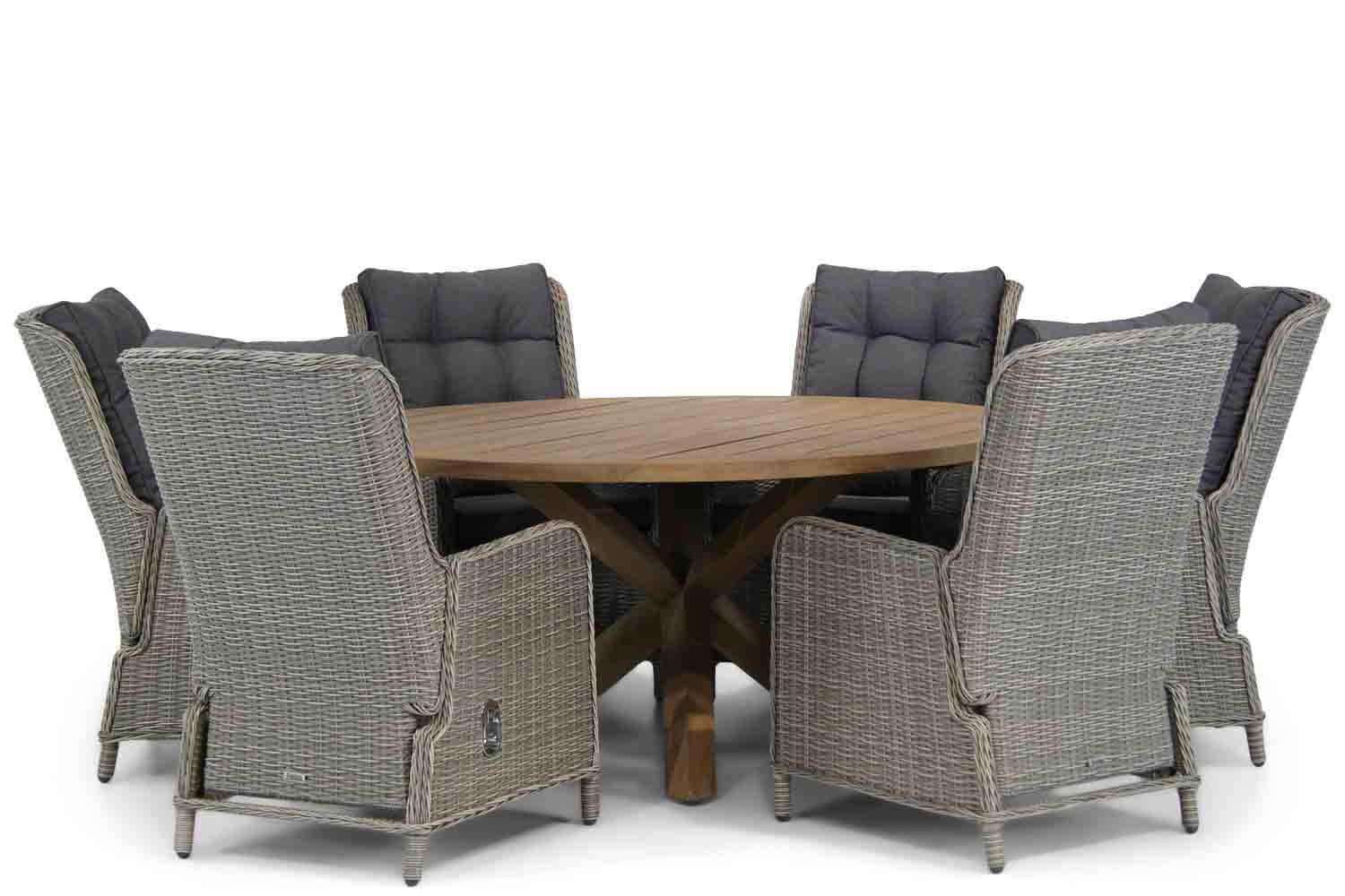Garden Collections Kingston/Sand City 160 cm rond dining tuinset 7-delig