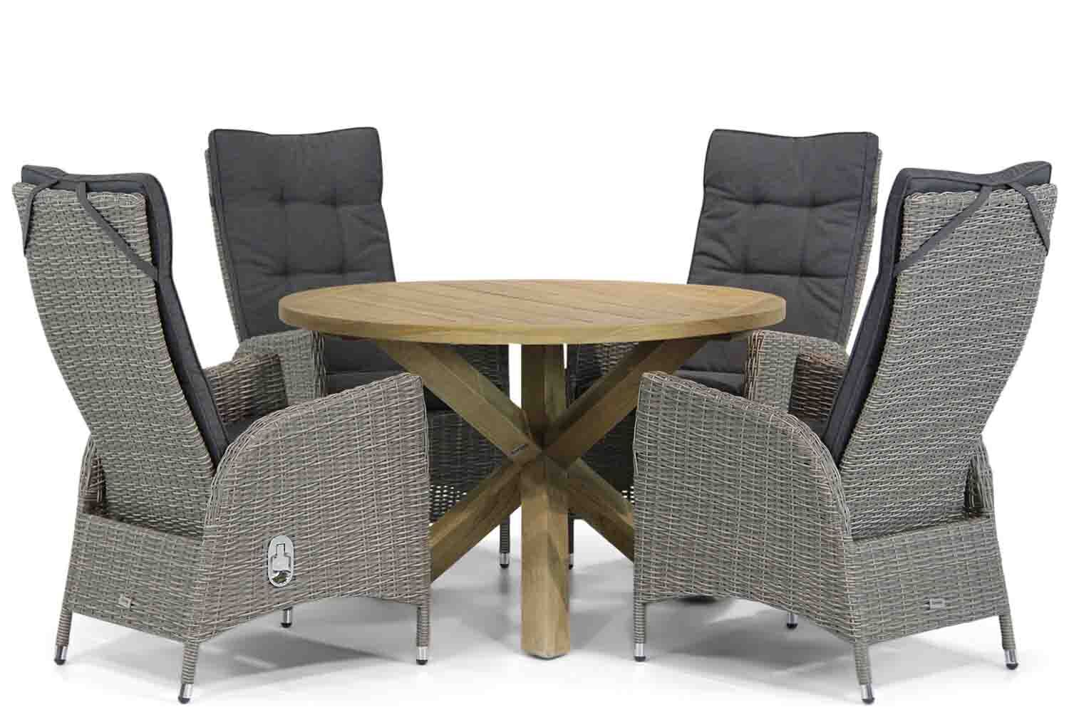 Garden Collections Lincoln/Sand City 120 cm rond dining tuinset 5-delig