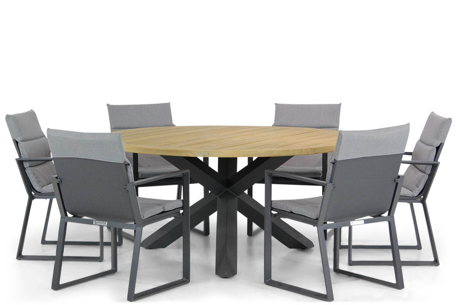 Lifestyle Treviso/Rockville 160 cm rond dining tuinset 7-delig