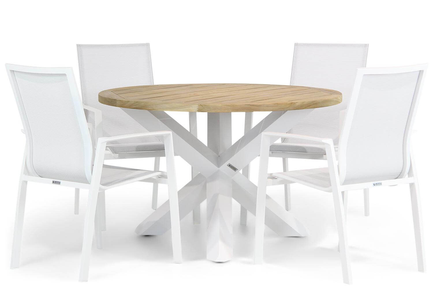 Lifestyle Ultimate/Wellington 120 cm rond dining tuinset 5-delig