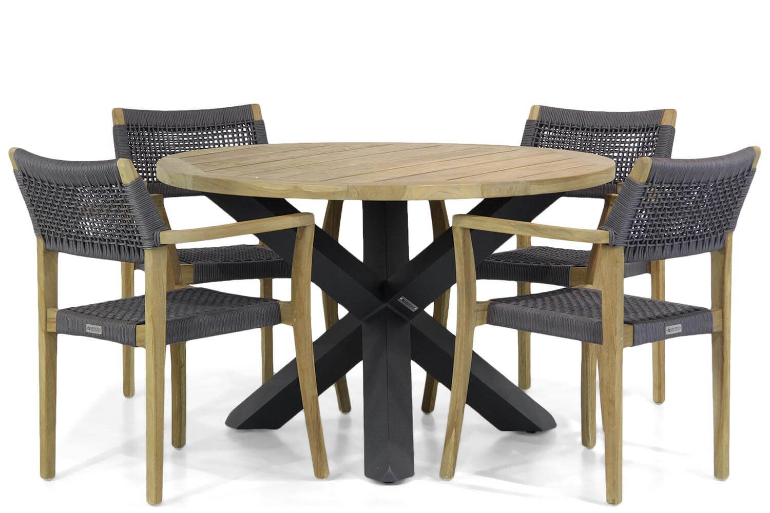 Lifestyle Dallas/Rockville 120 cm rond dining tuinset 5-delig