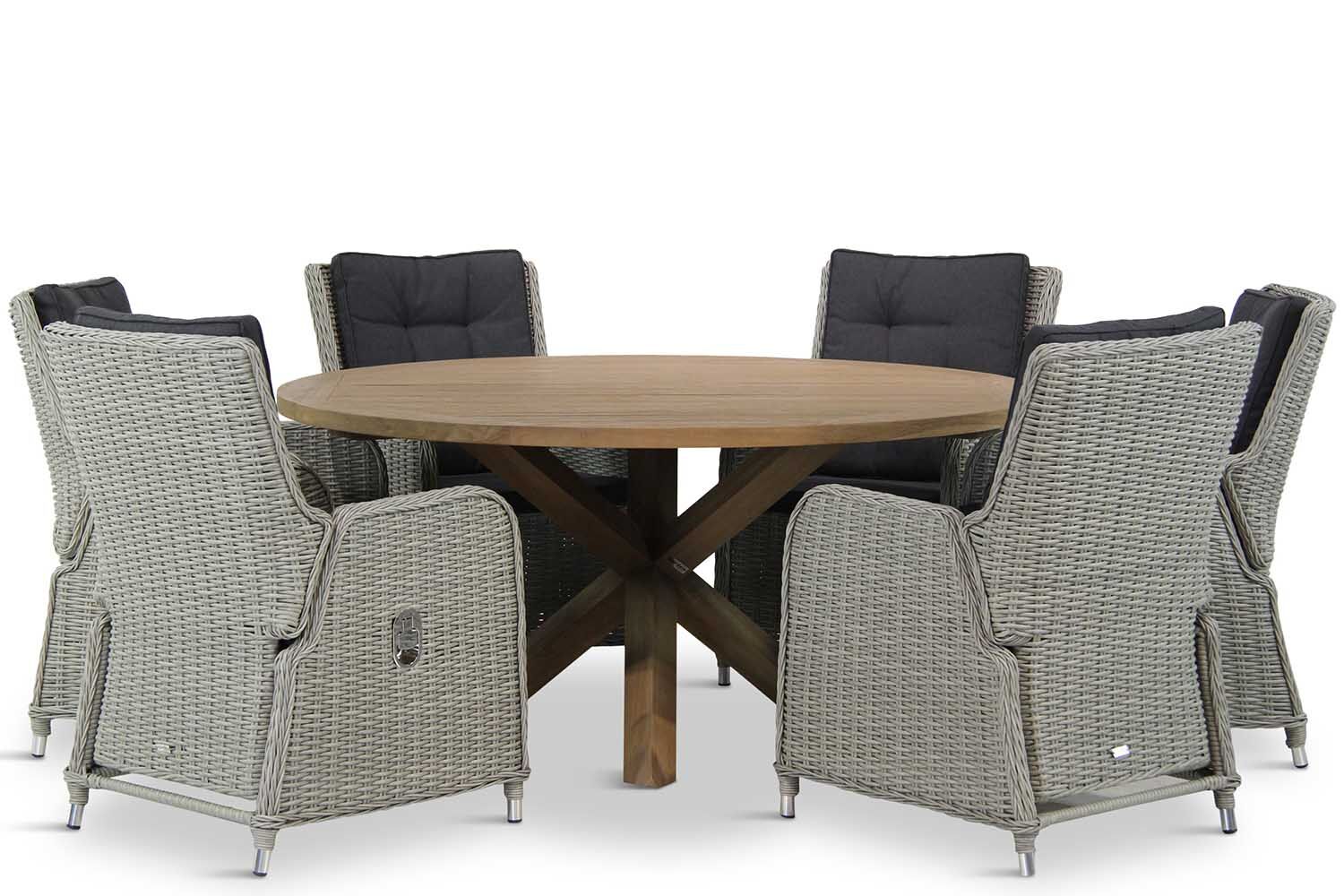 Garden Collections Lancester/Sand City rond 160 cm dining tuinset 7-delig
