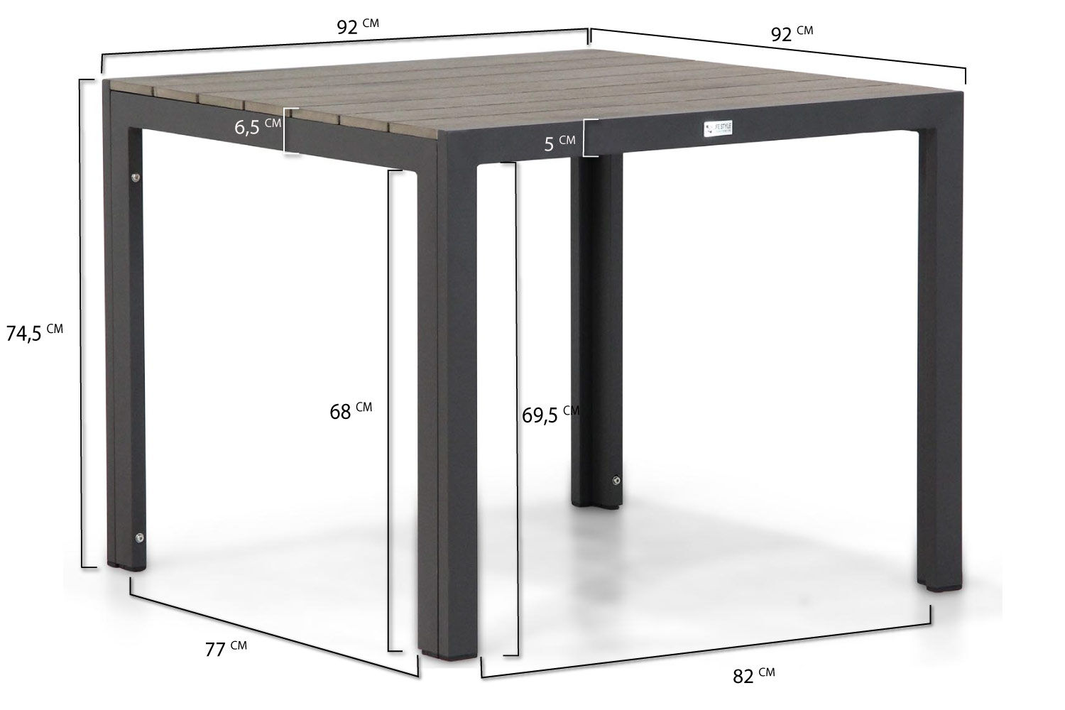 Lifestyle Parma/Young 92 cm dining tuinset 5-delig