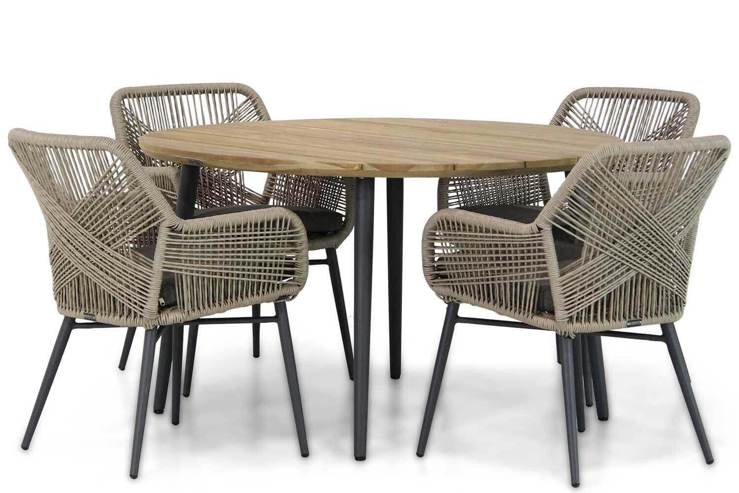 Lifestyle Advance/Montana 130 cm rond dining tuinset 5-delig