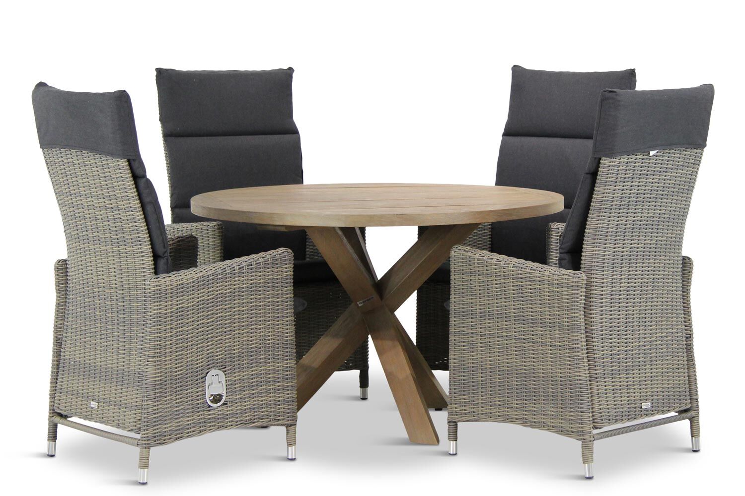 Garden Collection Madera/Sand City rond 120 cm dining tuinset 5-delig