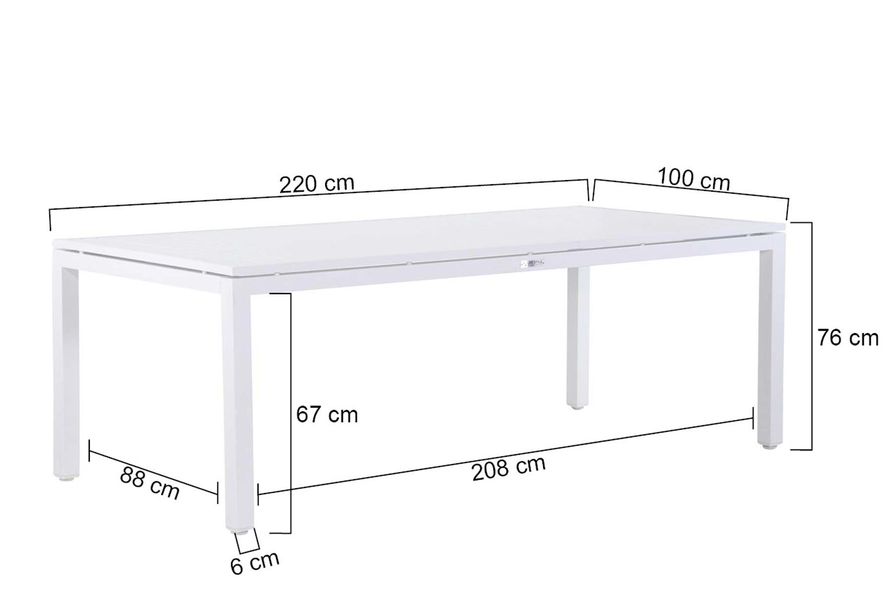 LIfestyle Estancia/Concept 220 cm dining tuinset 7-delig