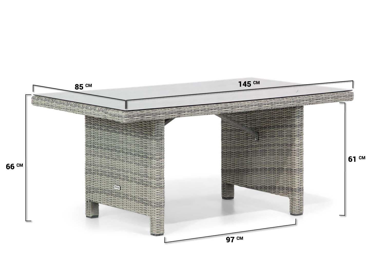 Garden Collections Napoli lounge/dining tuintafel 145 x 85 cm