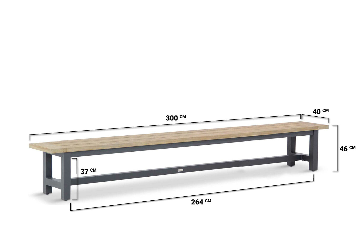Lifestyle San Francisco 300 cm table antracite alu / teak Part 2/2: antracite aluminium legs 