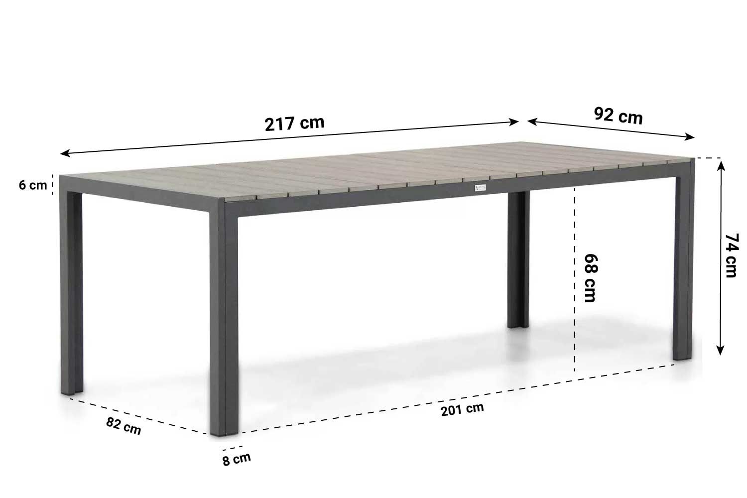 Coco Azzano/Young 217 cm dining tuinset 7-delig
