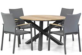 Lifestyle Brandon/Fabriano 125 cm rond dining tuinset 5-delig