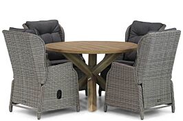 Garden Collections Edingburgh/Sand City 120 cm rond dining tuinset 5-delig