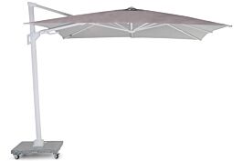 Santika Belize Deluxe parasol 300x300 white frame/ grey fabric