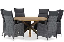 Garden Collections Madera/Sand City rond 160 cm dining tuinset 7-delig