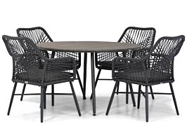 Domani Foris/Matale 125 cm rond dining tuinset 5-delig