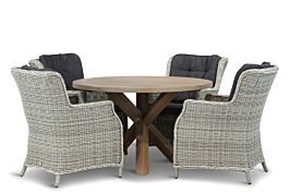 Garden Collections Vita/Sand City rond 120 cm dining tuinset 5-delig