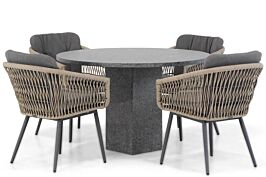 Lifestyle Western/Graniet 120 cm rond dining tuinset 5-delig