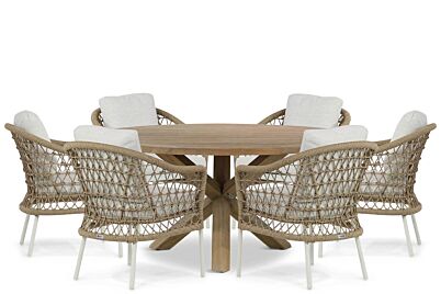 Coco Bali/Sand City 160 cm dining tuinset 7-delig