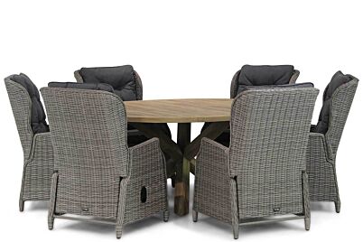 Garden Collections Edingburgh/Sand City 160 cm rond dining tuinset 7-delig