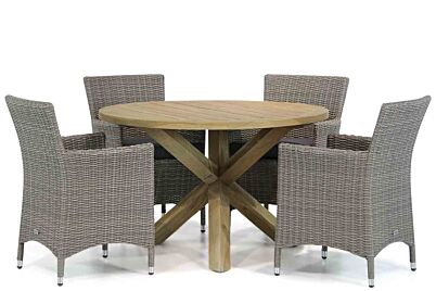 Garden Collections Dublin/Sand City 120 cm rond dining tuinset 5-delig