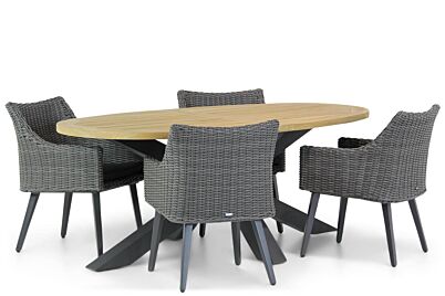 Garden Collections Milton/Brookline 200 cm ovaal dining tuinset 5-delig