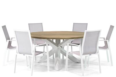 Lifestyle Ultimate/Wellington 160 cm rond dining tuinset 7-delig