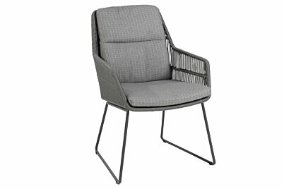 Valencia dining chair Platinum with 2 cushions 