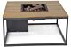Cosiloft lounge vuurtafel 100 x 100 cm antraciet frame / teak blad