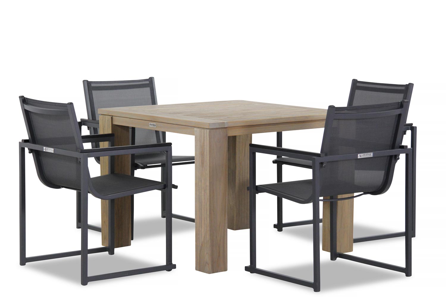 Lifestyle Delgada-Brighton 100 cm dining tuinset 5-delig stapelbaar