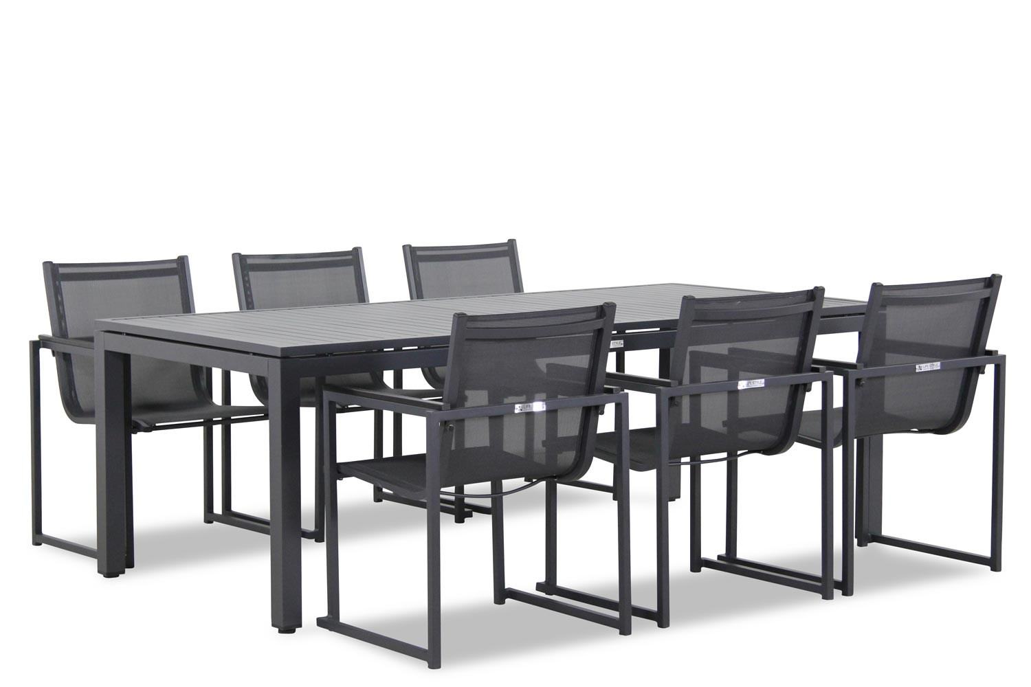 Lifestyle Delgada/Concept 220 cm dining tuinset 7-delig stapelbaar